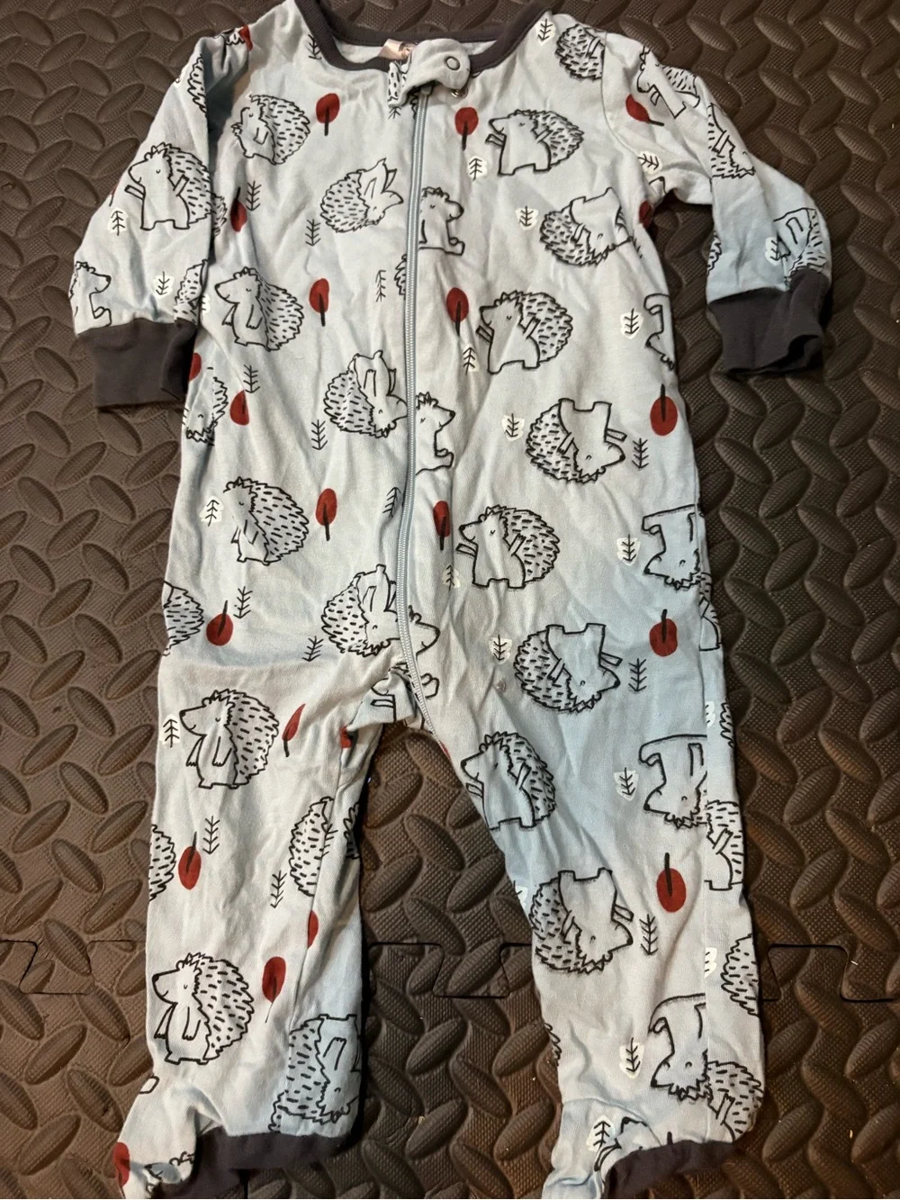 Gerber Baby Light Blue Hedgehog One-Piece Pajamas